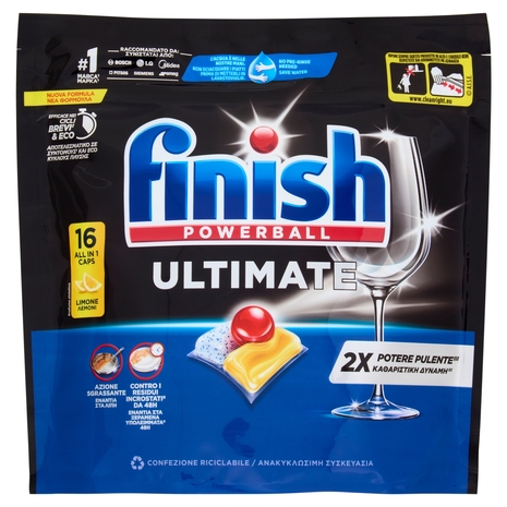 Finish Ultimate All In One Lemon pastiglie lavastoviglie 16 lavaggi 206,4 g